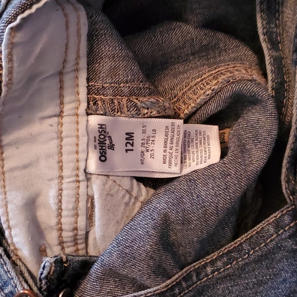 Oshkosh denim overalls size 12 months - Picture 5 of 6
